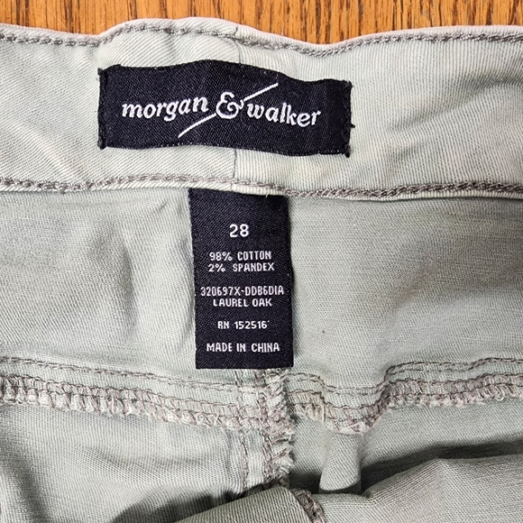 Morgan & Walker Olive Green Denim Shorts Plus Size 28 - Picture 6 of 7